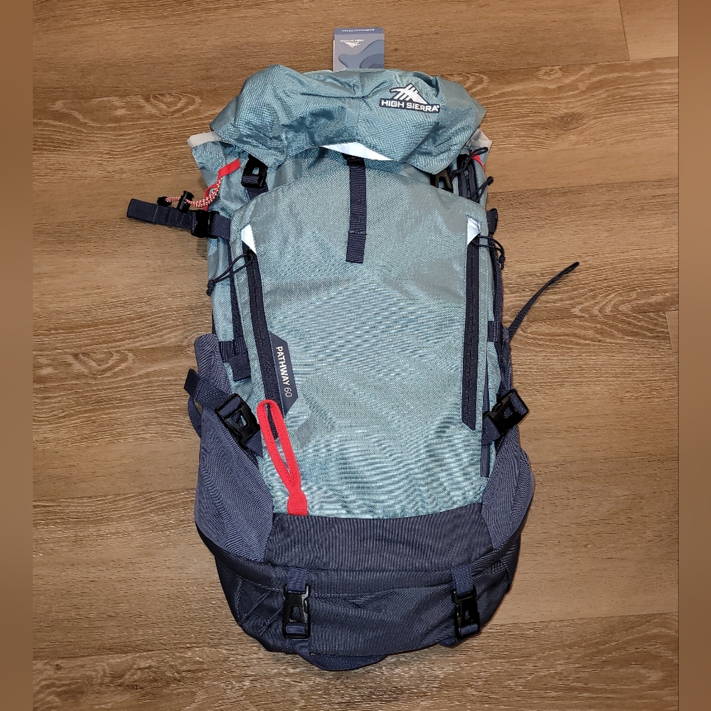 High Sierra Pathway 2.0 Hiking Backpack 60L Artic Blue New MSRP $105